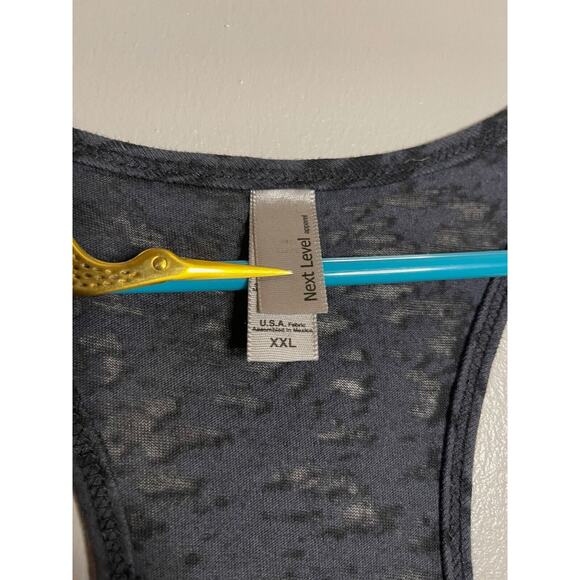 Outlaw Swager XXL Tank Gray Burnout Sheer Racerback Bull Longhorn Country USA - Picture 6 of 9